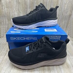 NIB Skechers D'Lux Ultra Premium Cushion Sneaker Mens 12 Black/White 16887S